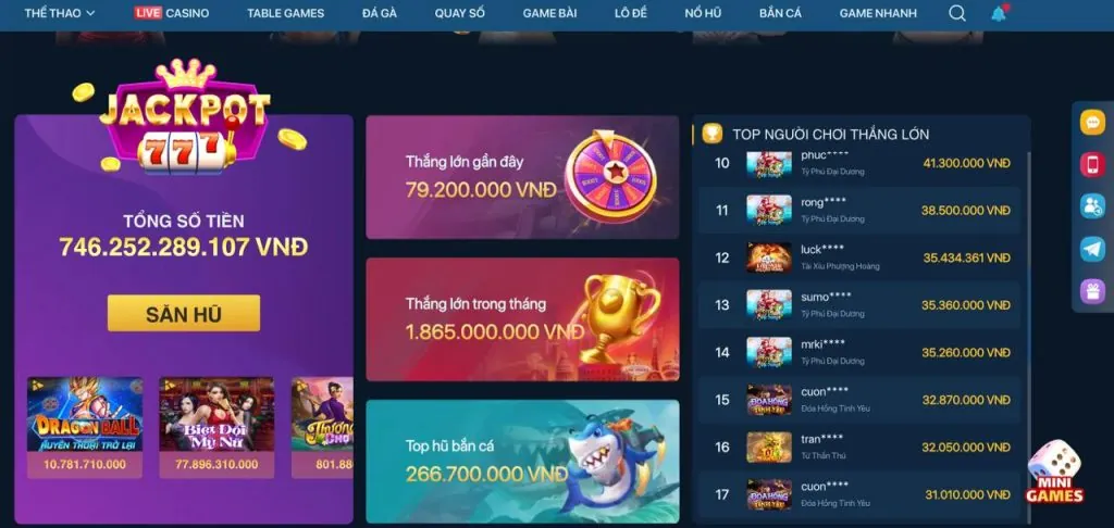Các trò chơi máy đánh bạc và jackpot hấp dẫn tại ano88